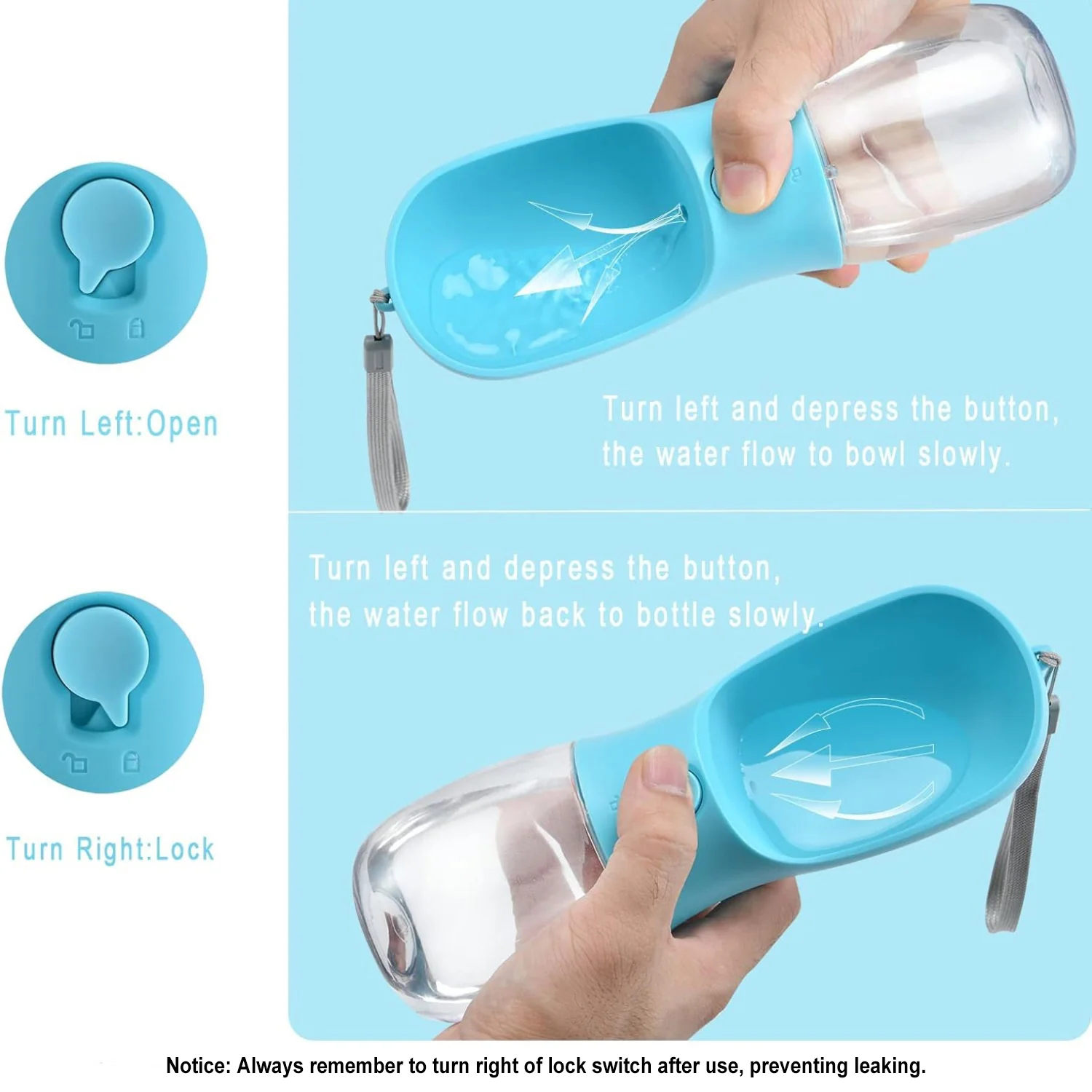 3 in 1 Multifunctional Portable Dog Walking Water Bottle - Image 7