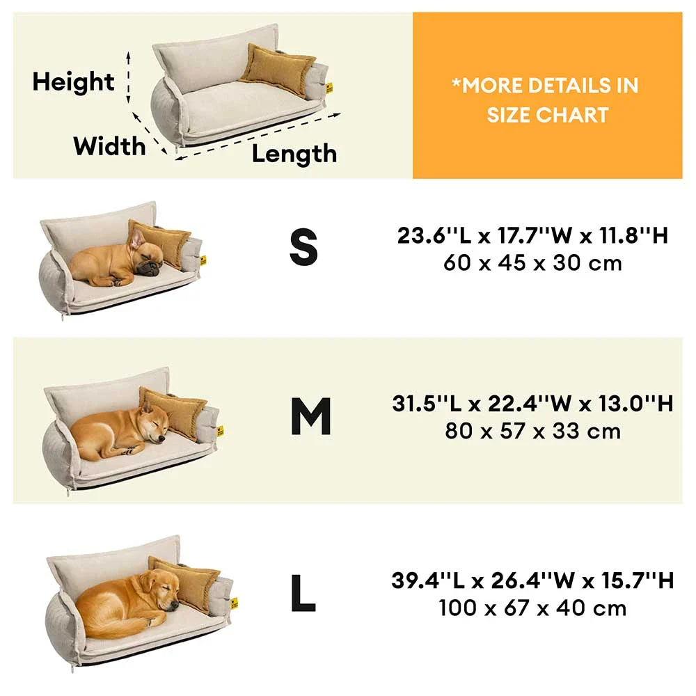 All-Season Chenille Dual-layer Removable Sponge Orthopedic Dog Bed With Pillow - Image 7