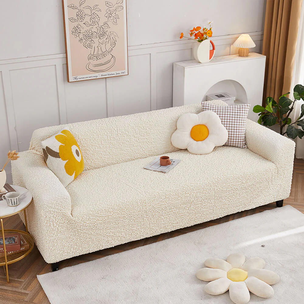 All-Season Cloud Bubble Textured Stretch Full-Cover Couch Cover - Image 13