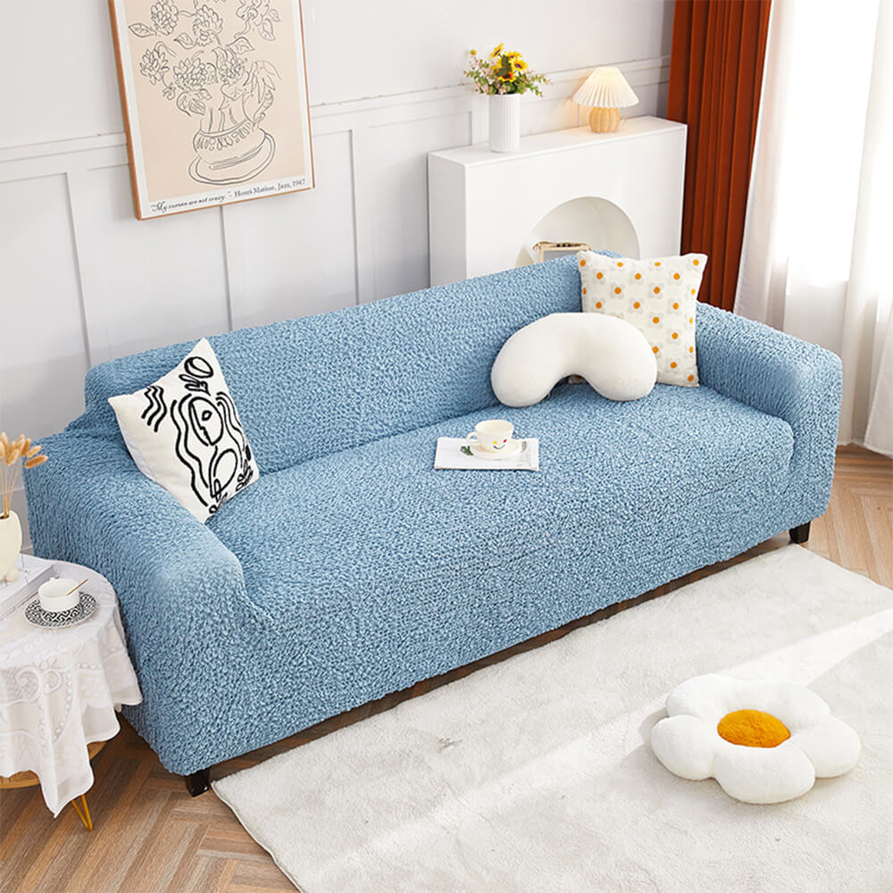 All-Season Cloud Bubble Textured Stretch Full-Cover Couch Cover - Image 15