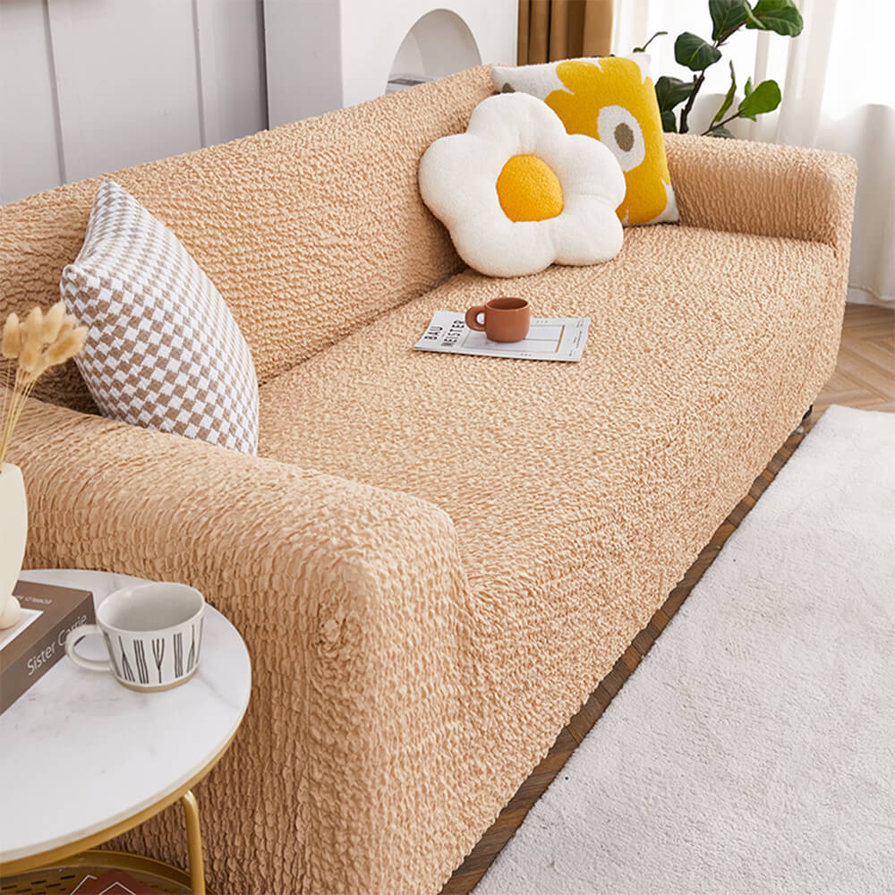All-Season Cloud Bubble Textured Stretch Full-Cover Couch Cover - Image 9