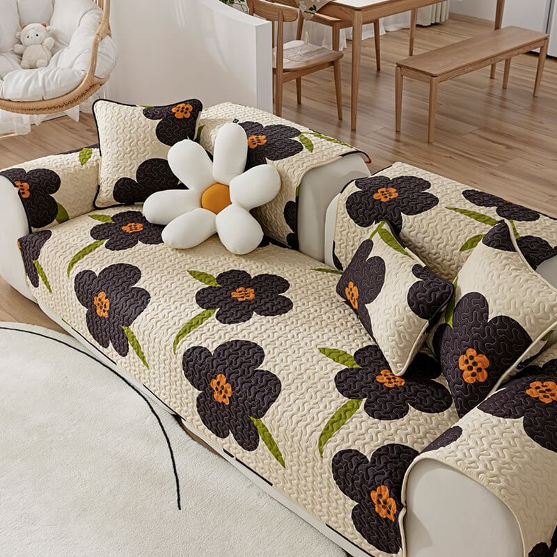 Caramel Macchiato Cotton Non-slip Couch Cover - Image 10