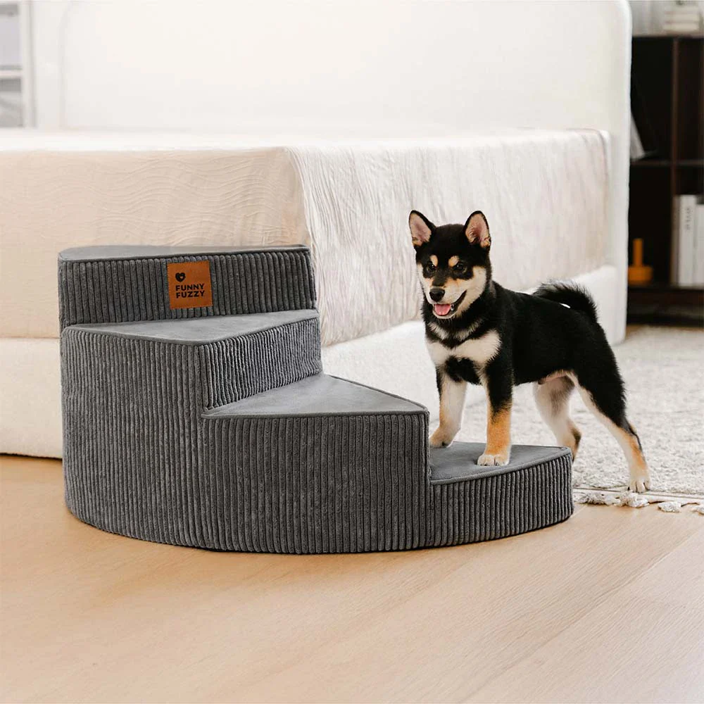 Cozy Corduroy Joint-Friendly Removable Spiral Pet Stairs - CreamyStep - Image 13