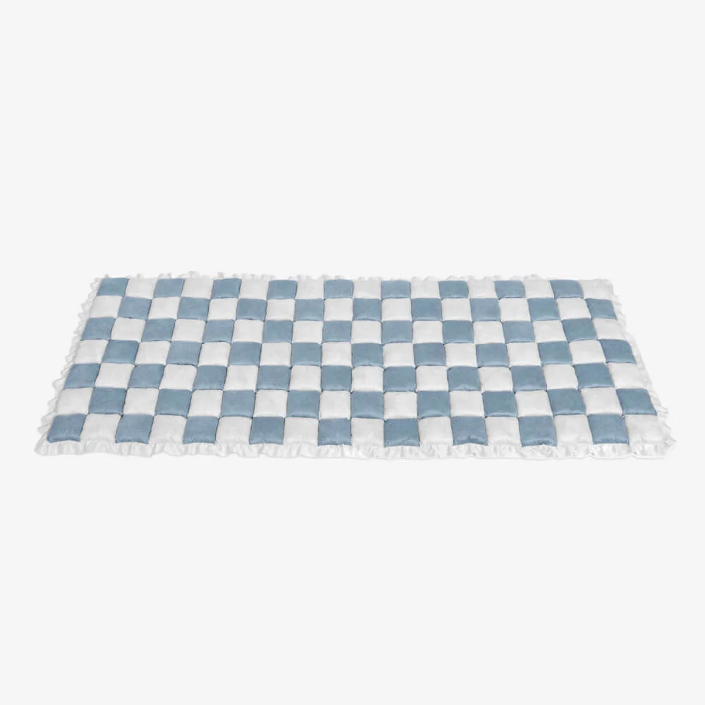 Cream-colored Large Plaid Square Fuzzy Pet Dog Mat Bed Couch Cover - Image 25