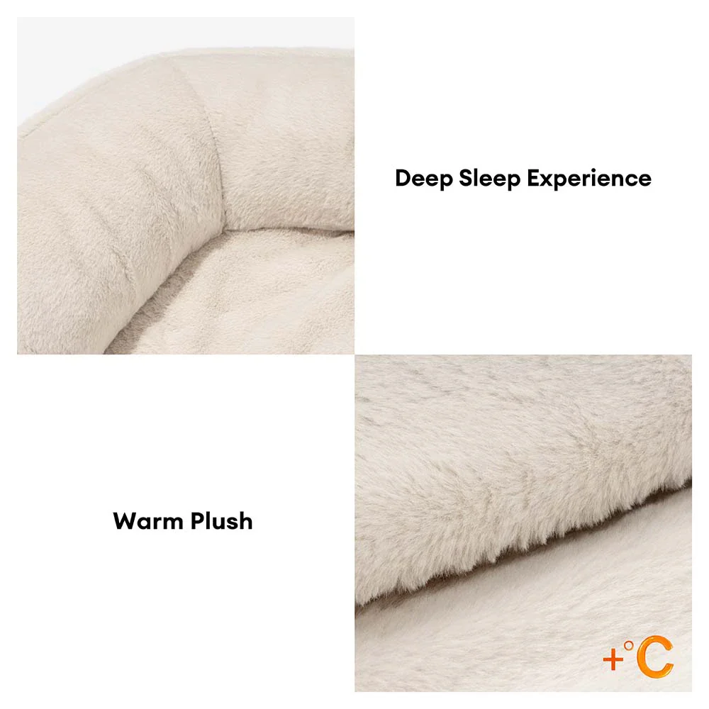 Deluxe Faux Leather & Plush Removable Orthopedic Donut Dog Bed - WarmNest - Image 6