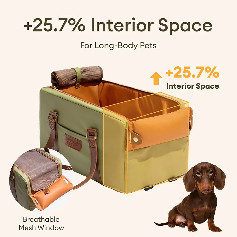 Deluxe Faux Leather Safety Center Console Pet Car Seat and Carrier - Urban Voyager - Image 4