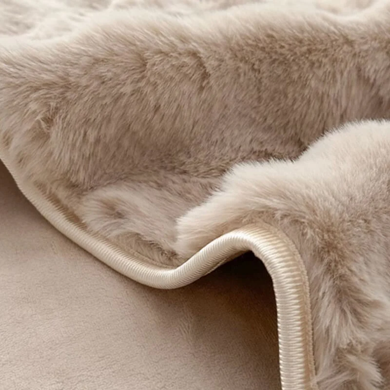 Deluxe Faux Rabbit Fur Anti-Slip Fitted Sheet Mattress Cover - Image 4