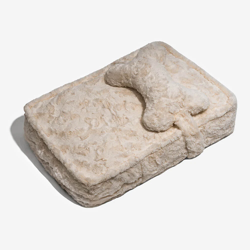 Warming Fluffy Bone Cloud Shape Calming Dog Bed - Image 5