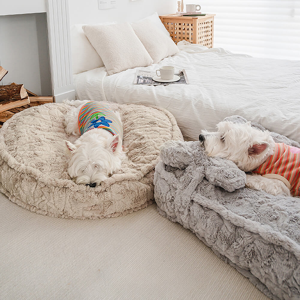 Warming Fluffy Bone Cloud Shape Calming Dog Bed - Image 9