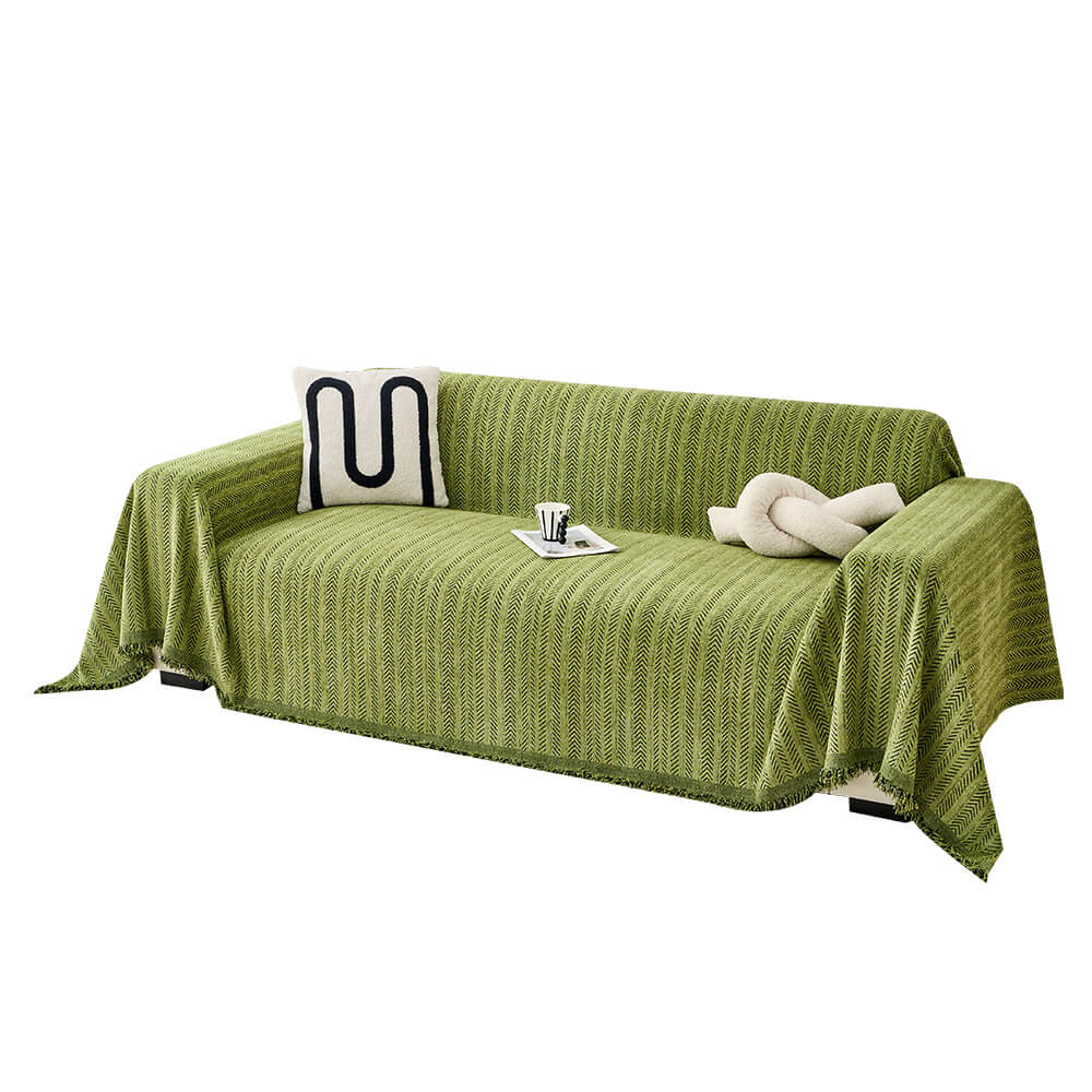 Elegant Herringbone Chenille Textured Throw Couch Cover - Image 6