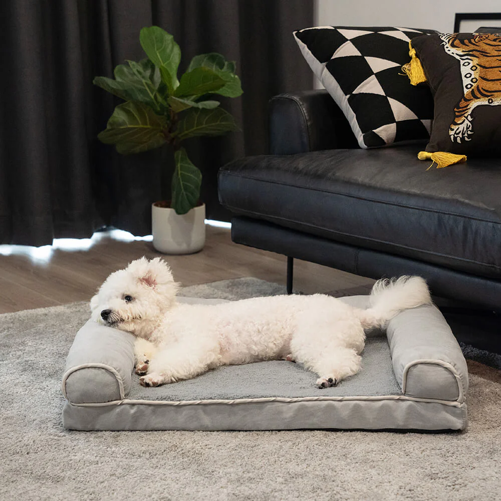 Faux Fleece & Suede Full Support Orthopedic Dog Bed - Image 13