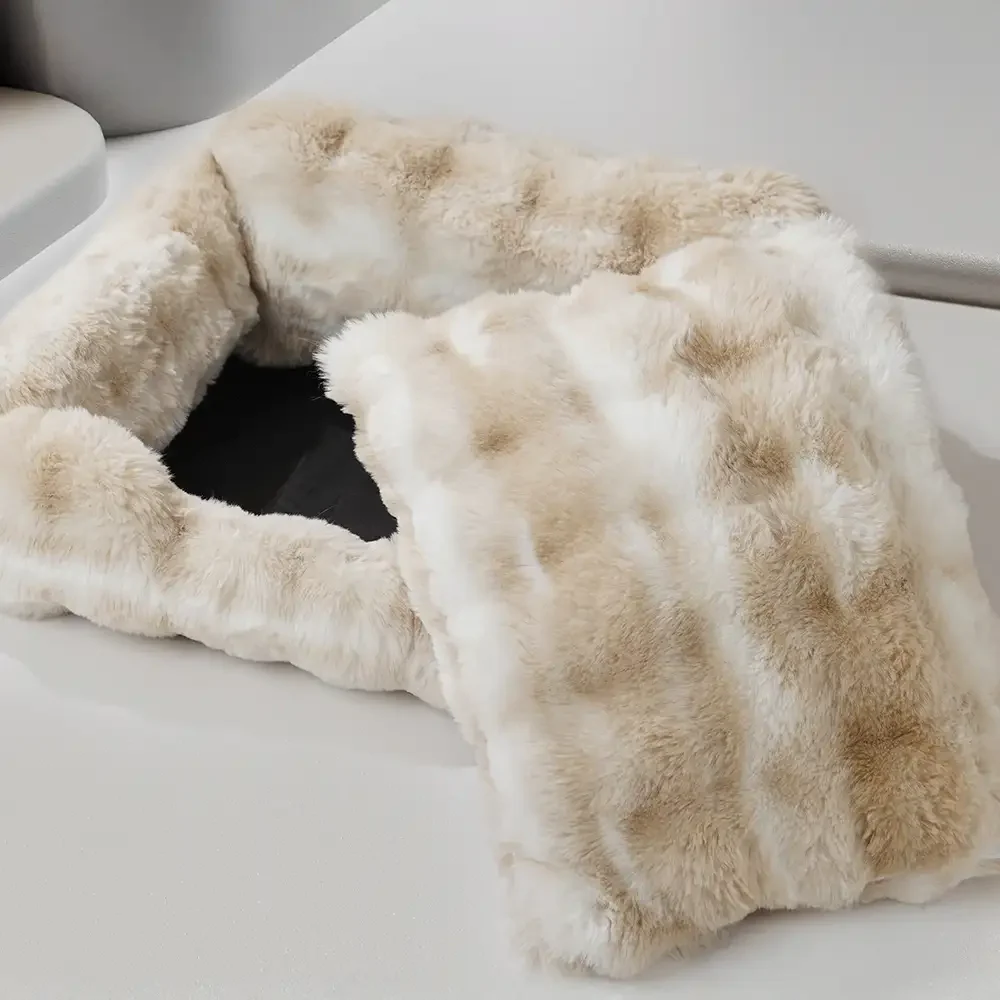 Faux Rabbit Velvet Fluffy Soft Dog And Cat Sofa Bed - Image 6