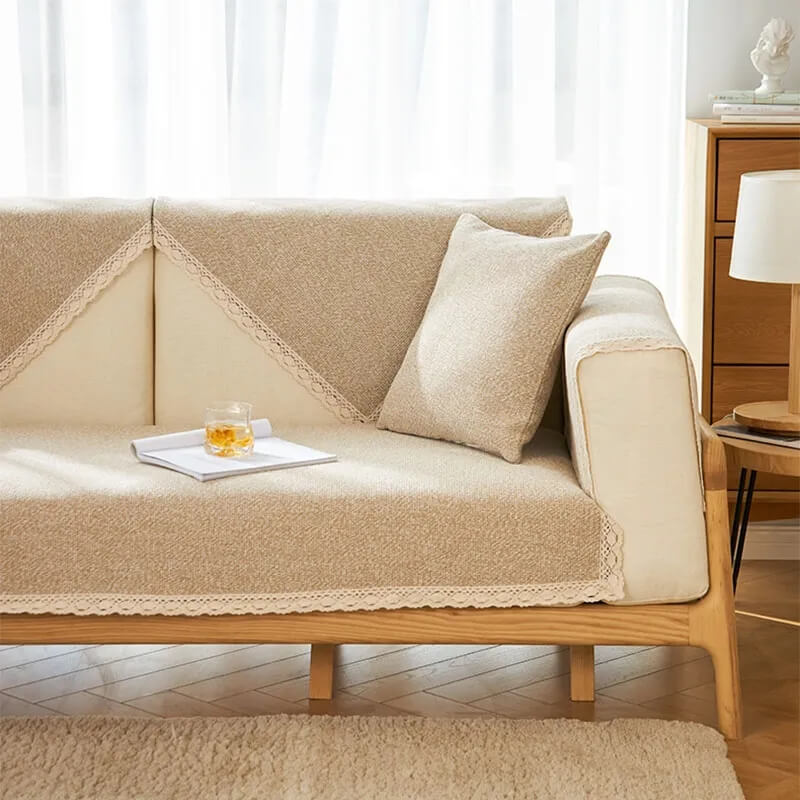 Hand-woven Cotton Linen Non-slip Couch Cover for All Seasons - Image 11