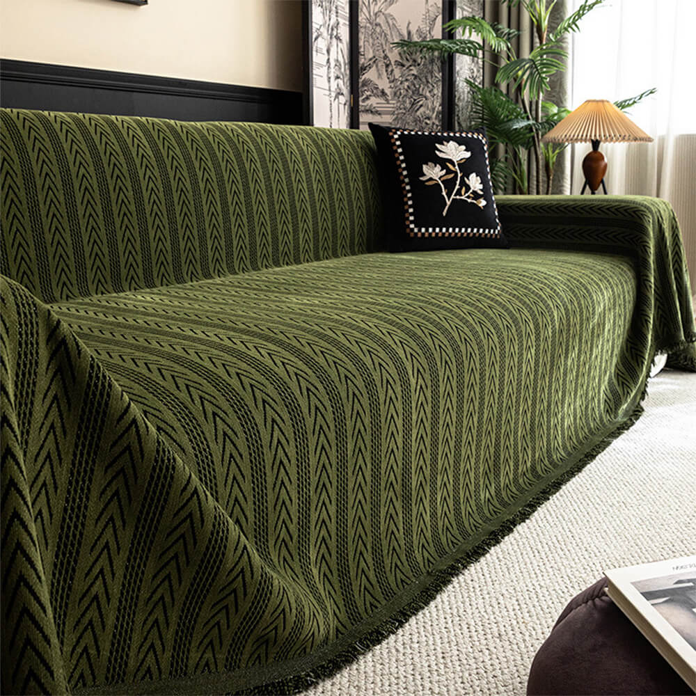 Jacquard Tassel Chenille Couch Cover - Image 6