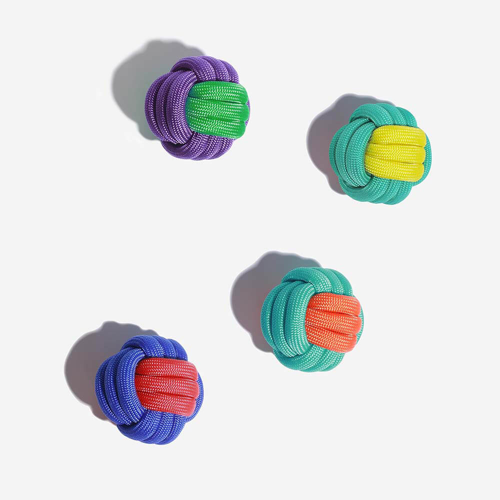 Knots Ball Throwing Dog Toy - Color Clash - Image 4