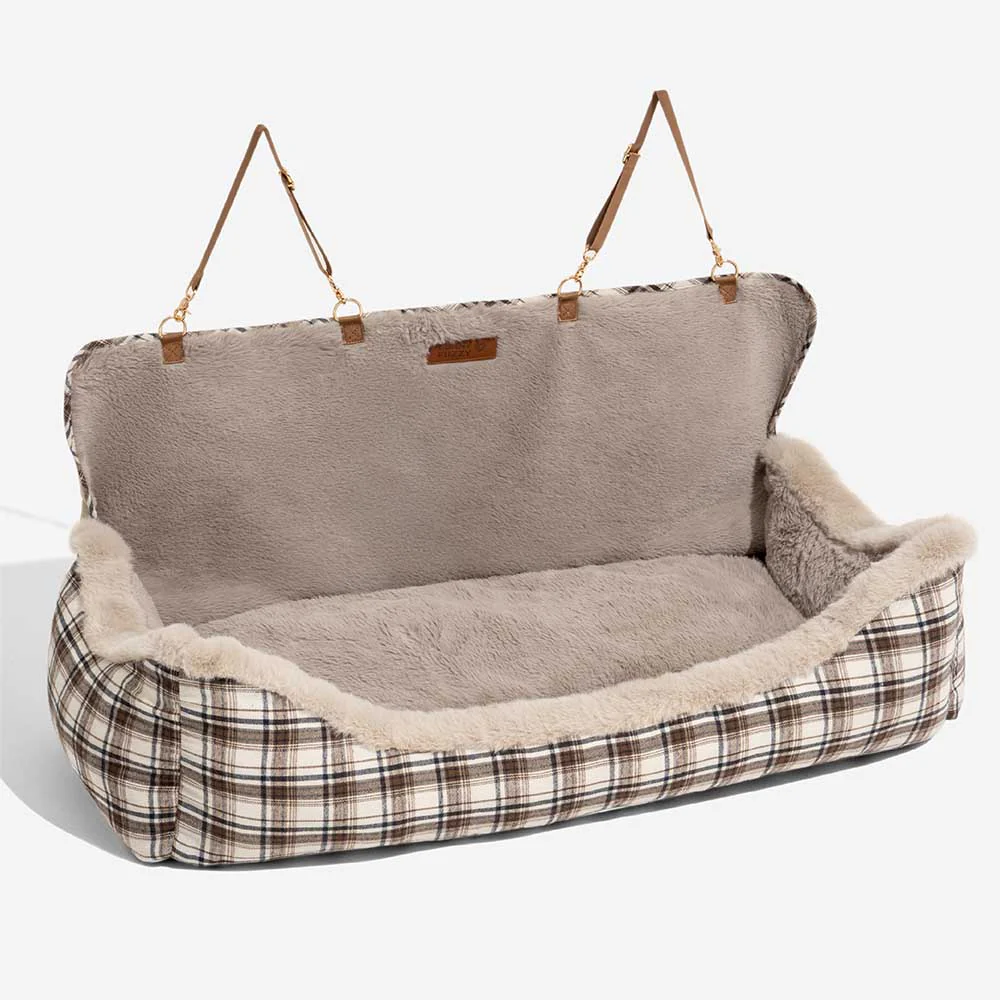 Large Classic Fluffy Booster Dog Car Seat-Keep Secure - Image 10