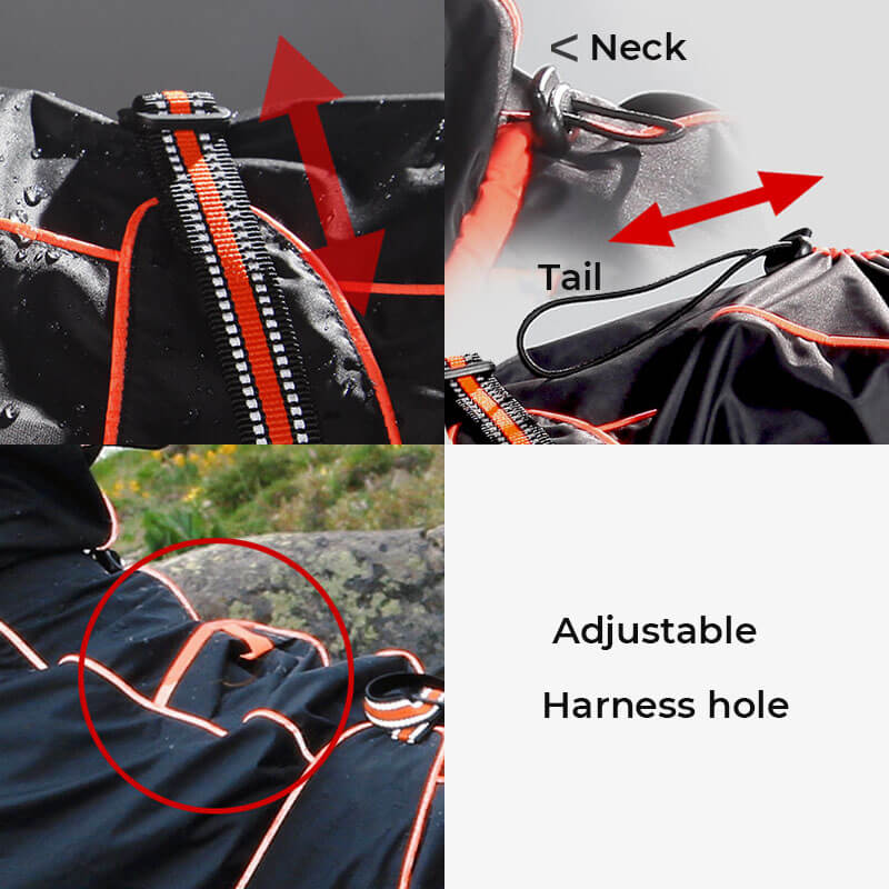 Large Dog Outdoor Jacket Waterproof Adjustable Dog Rain Coat - Image 6
