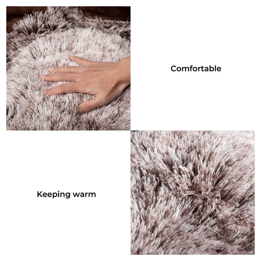 Large Round Dog Bed - Fuzzy Paw - Image 4