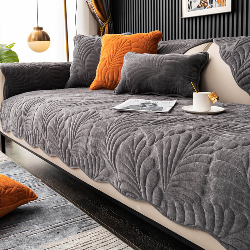 Leaf Cotton Mat Anti-scratch Protective Couch Cover - Image 11