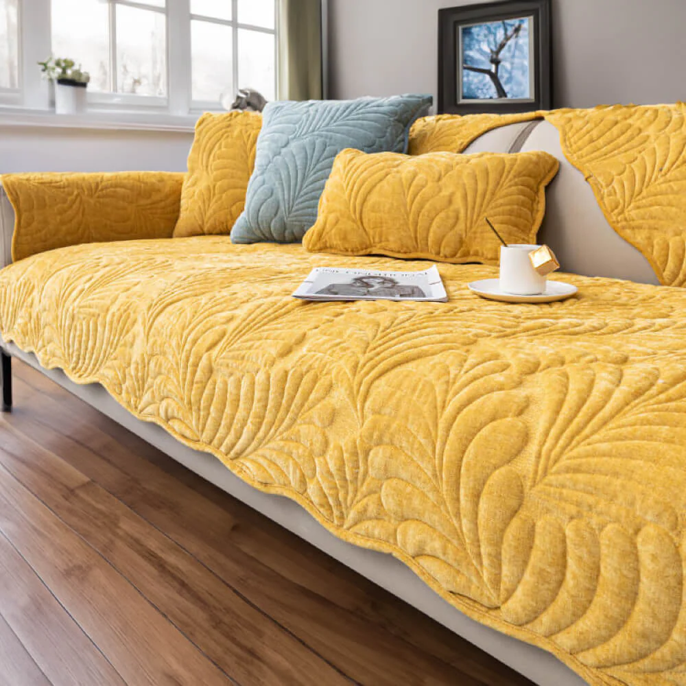 Leaf Cotton Mat Anti-scratch Protective Couch Cover - Image 12