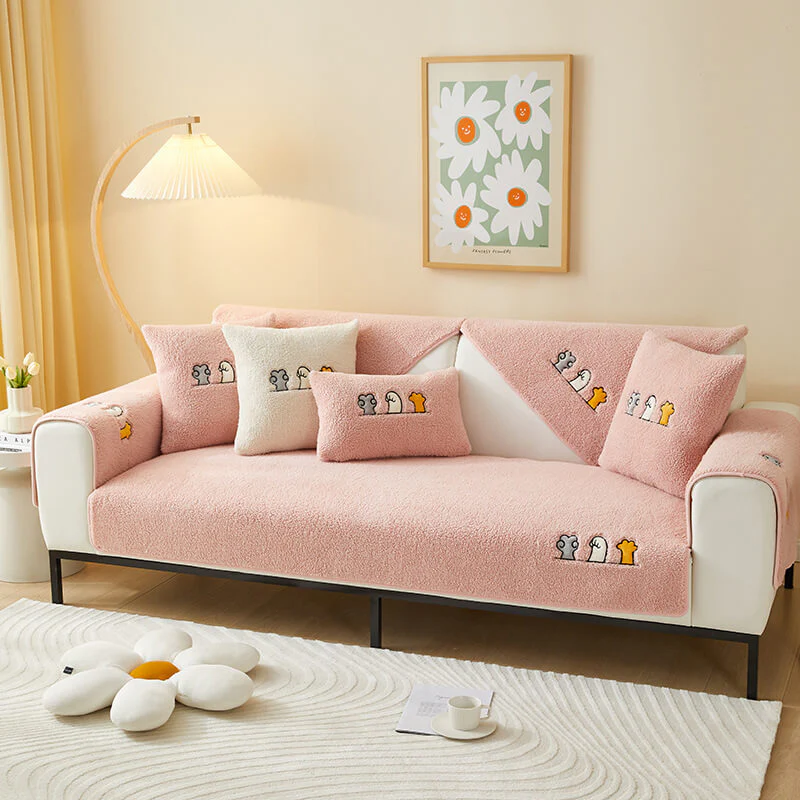 Lovely Cat's Paw Sherpa Fleece Anti-Slip Couch Cover - Image 14