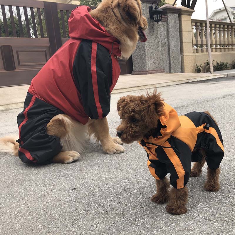 Oxford Fabric Waterproof Dog Full-Cover Raincoat with Legs and Hood - Image 14