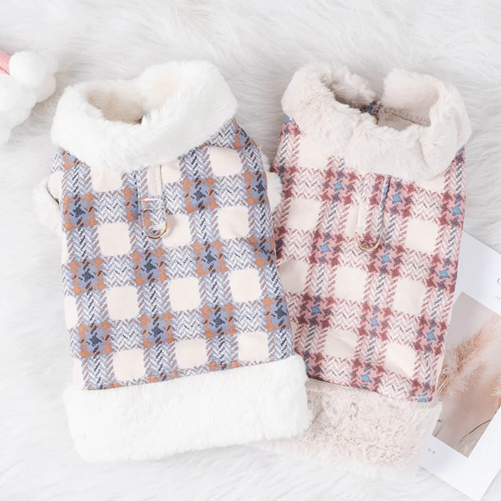 Plaid Fleece Pullover Dog Jacket - A Warm and Stylish Winter Jacket - Image 10