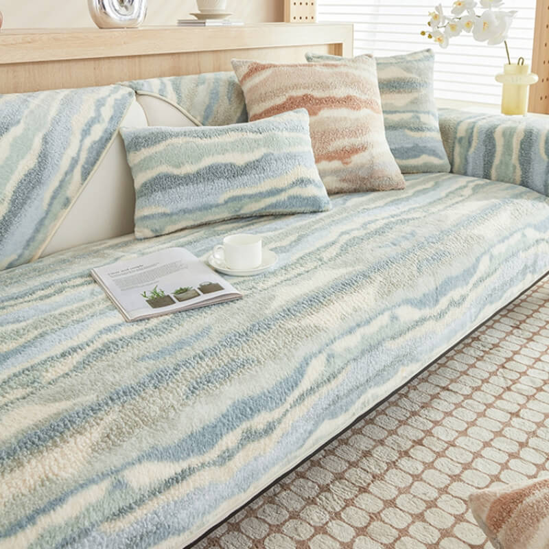 Plush Cream Comfort Furniture Protective Mat Couch Cover - Image 5