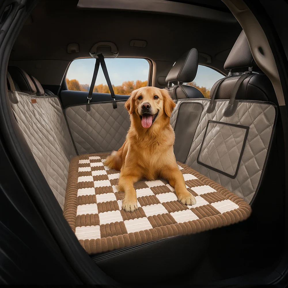Premium Faux Leather Water-repellent Hammock Dog Car Seat Cover - RideProtector - Image 18