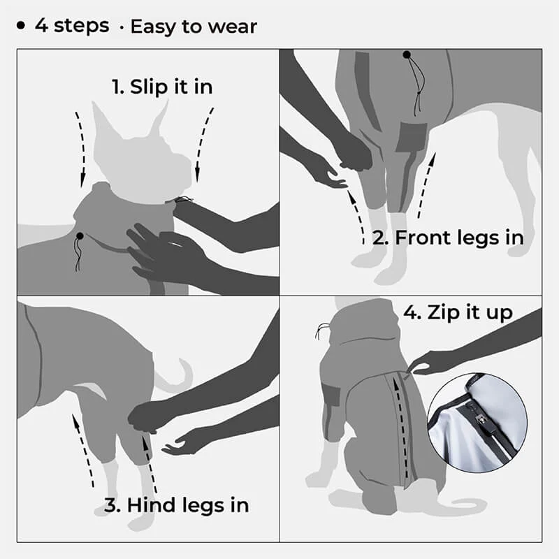 Reflective All-weather Waterproof Cool Dog Accessories Rain Coat - Image 6
