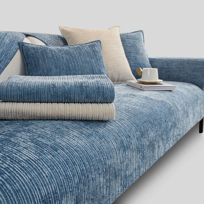 Simple Solid Color Chenille Scratch-resistant Protective Couch Cover - Image 10