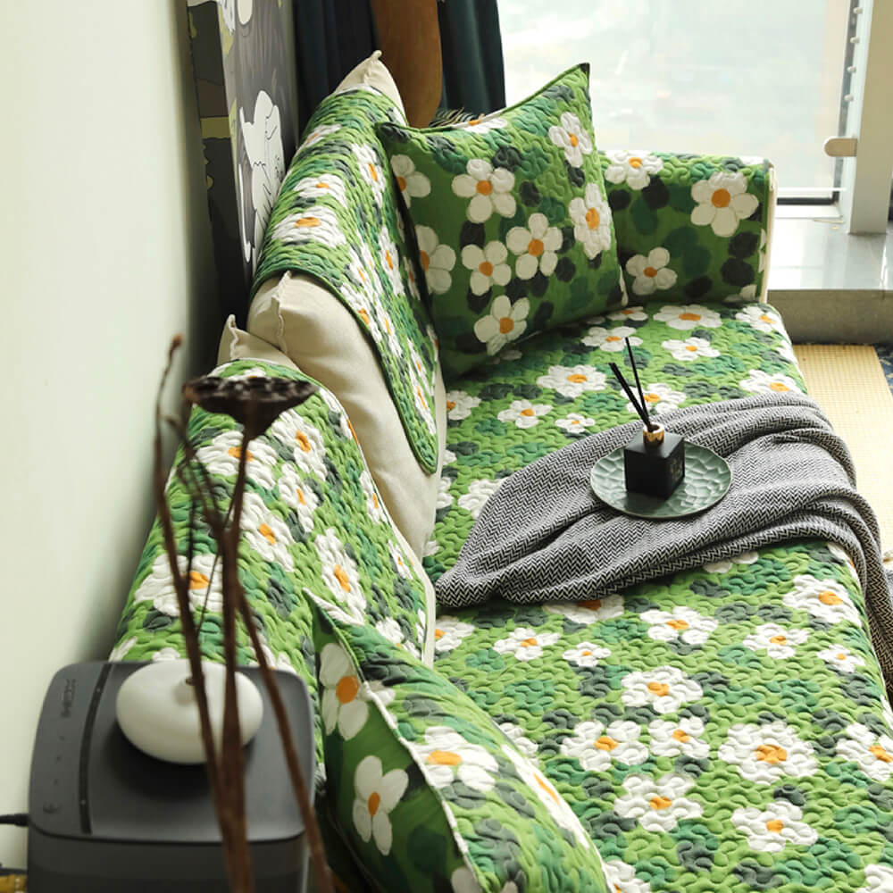 Super Soft Floral Anti-scratch Furniture Protector Couch Cover - Image 7