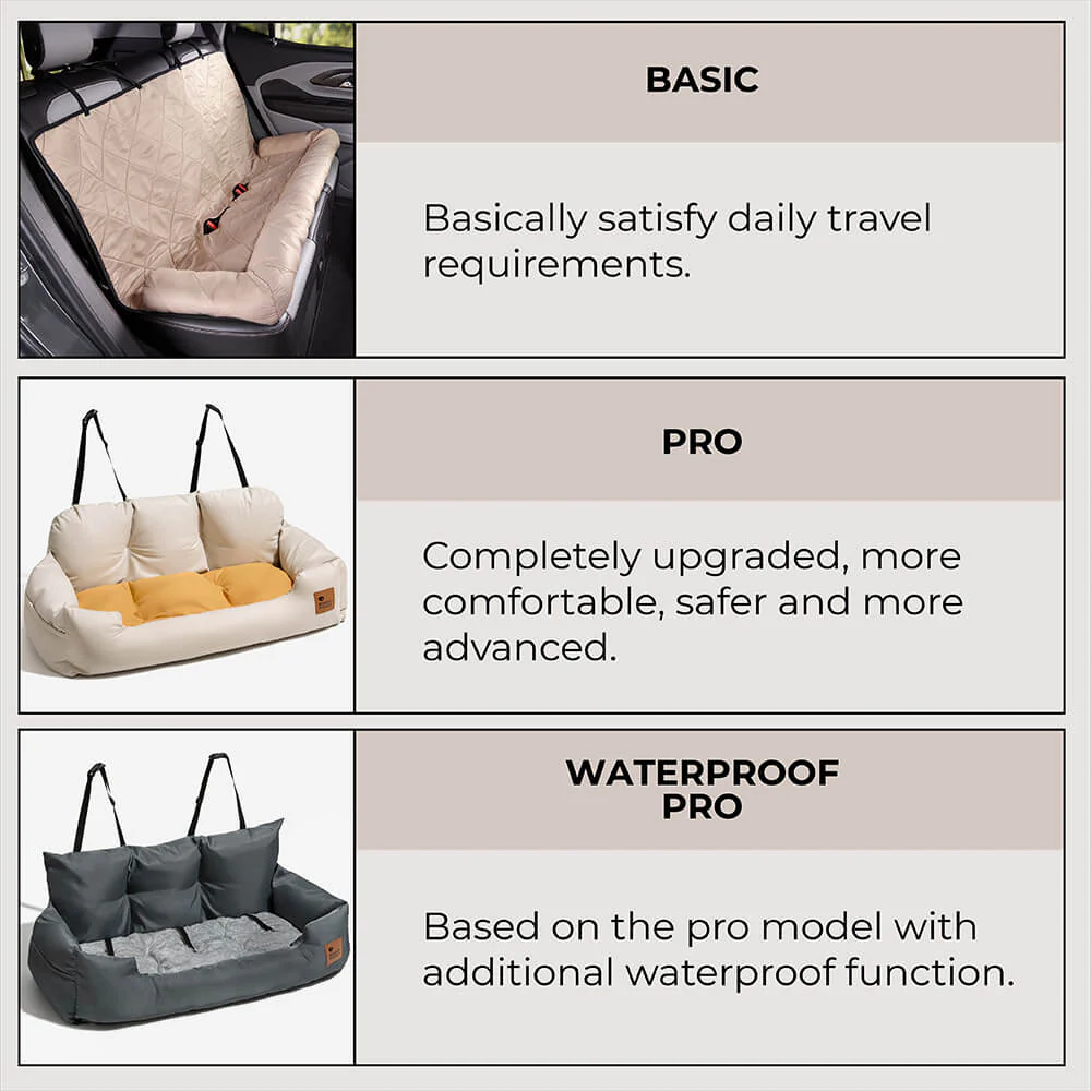 Travel Bolster Safety Medium Large Dog Car Back Seat Bed - Image 18