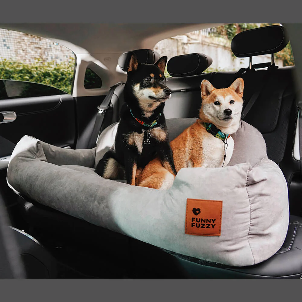 Travel Bolster Safety Medium Large Dog Car Back Seat Bed - Image 39