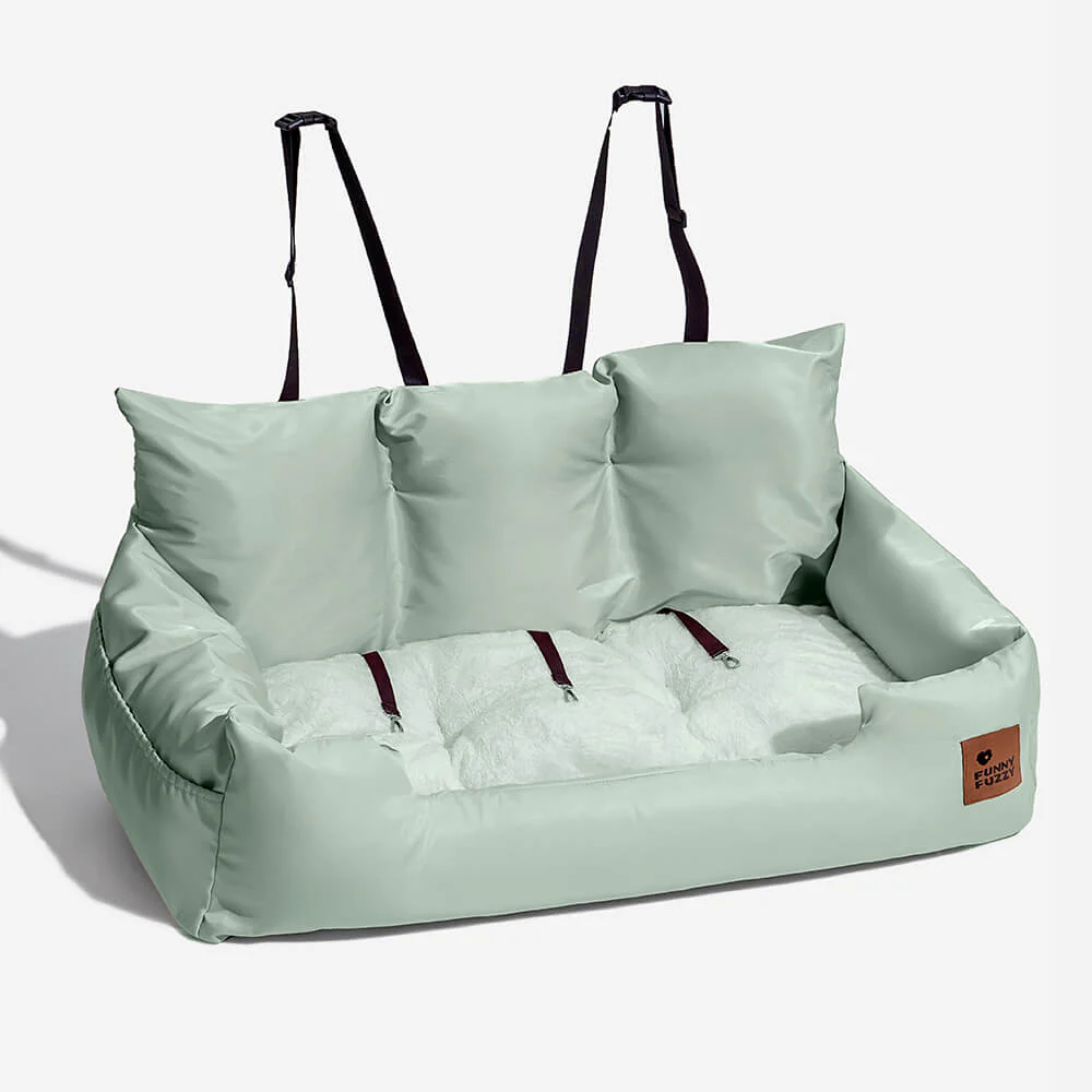 Travel Bolster Safety Waterproof Medium Large Dog Car Back Seat Bed - Image 23