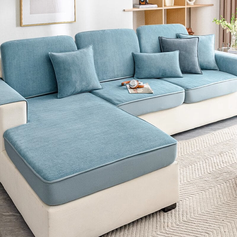 Universal Stretch Chenille Furniture Protection Herringbone Couch Cover - Image 4
