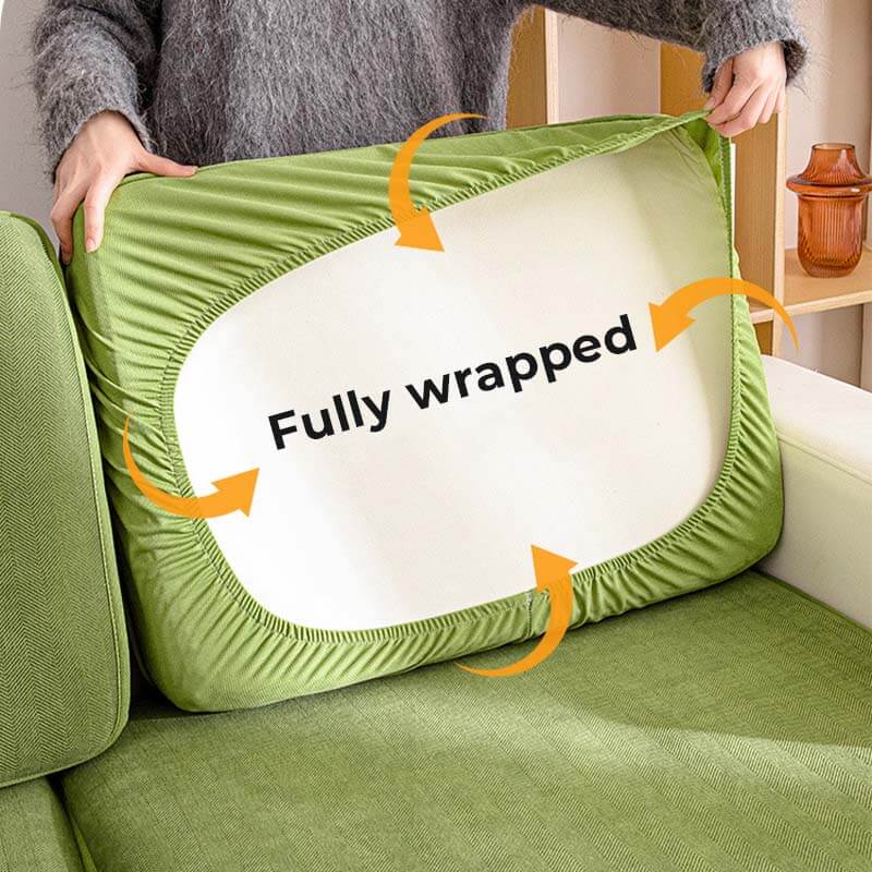 Universal Stretch Chenille Furniture Protection Herringbone Couch Cover - Image 7