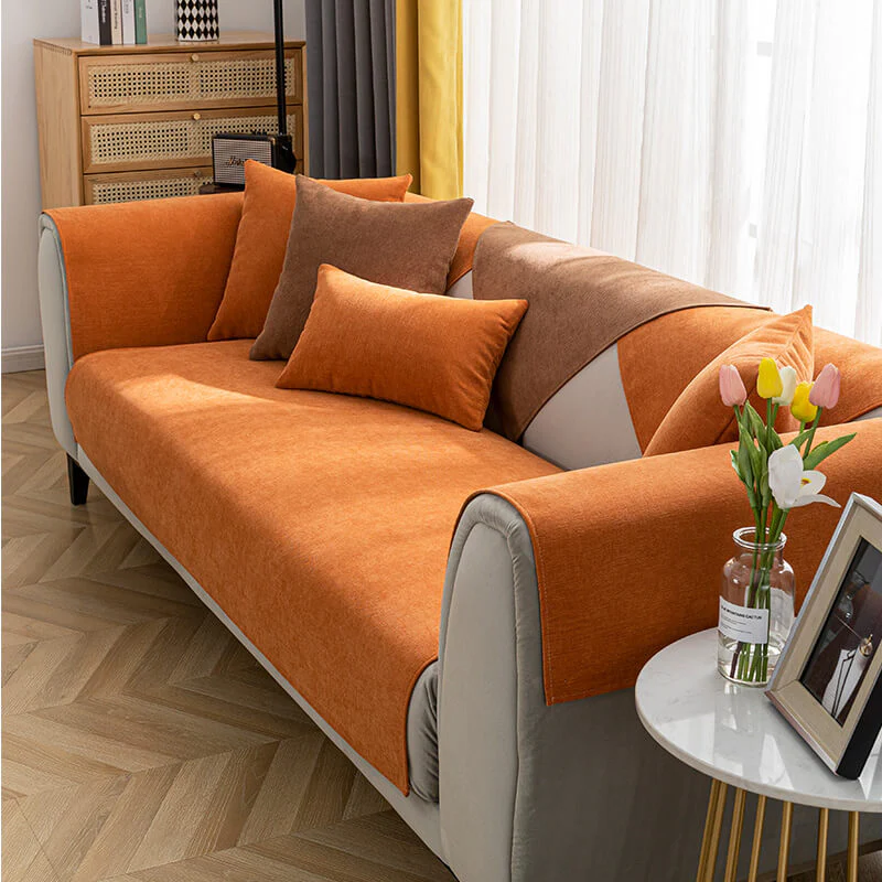 Vermilion Comfortable Chenille Sofa Protective Couch Cover - Image 4