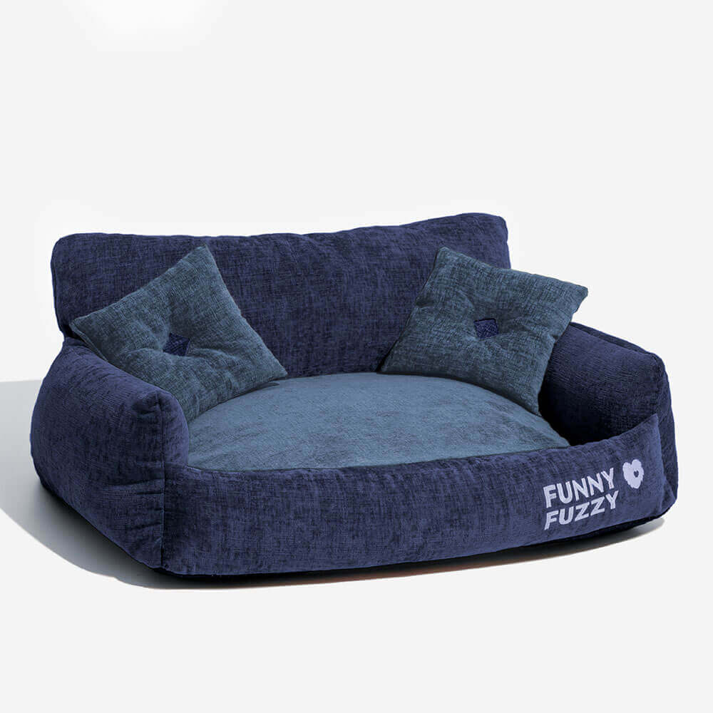 Vintage Chenille Washable Soft Cat Sofa Bed - Image 13