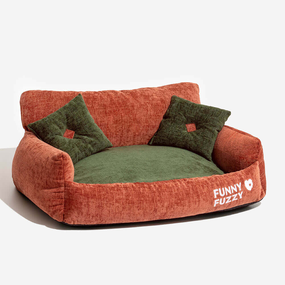 Vintage Chenille Washable Soft Cat Sofa Bed - Image 14