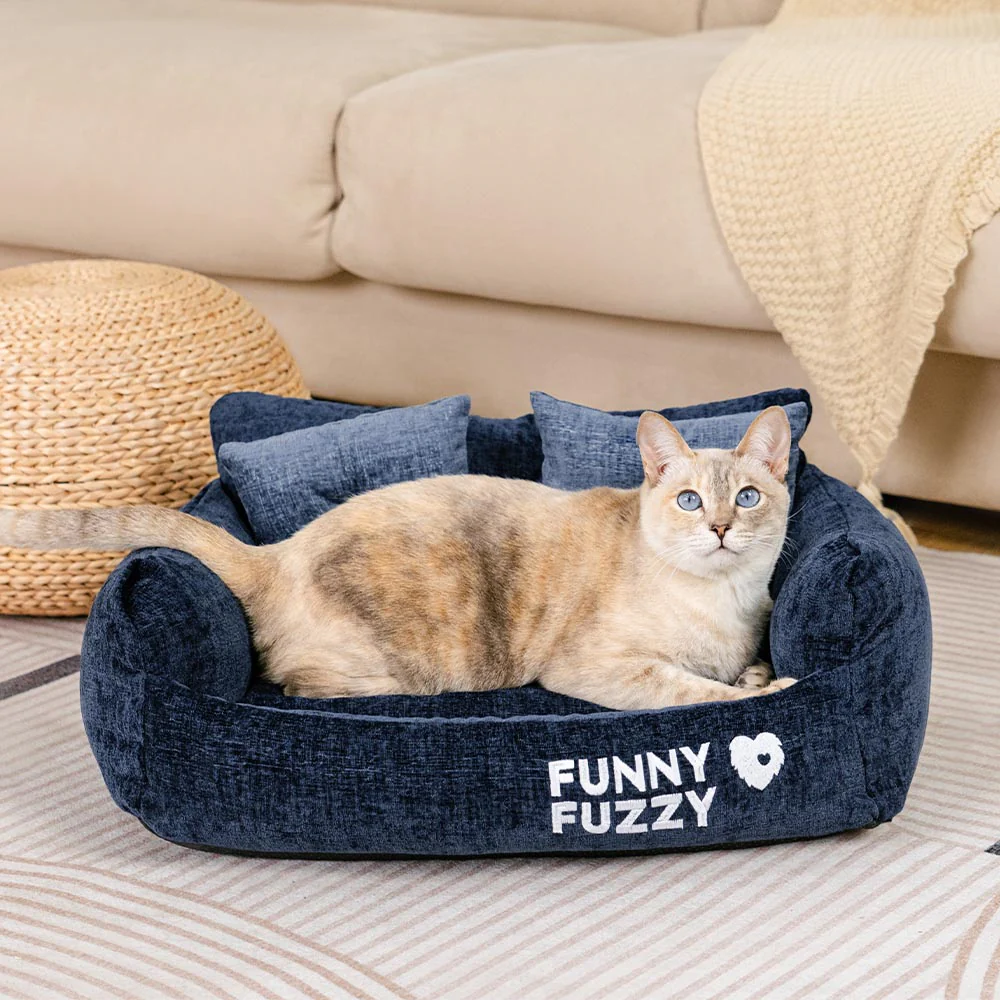 Vintage Chenille Washable Soft Cat Sofa Bed - Image 8