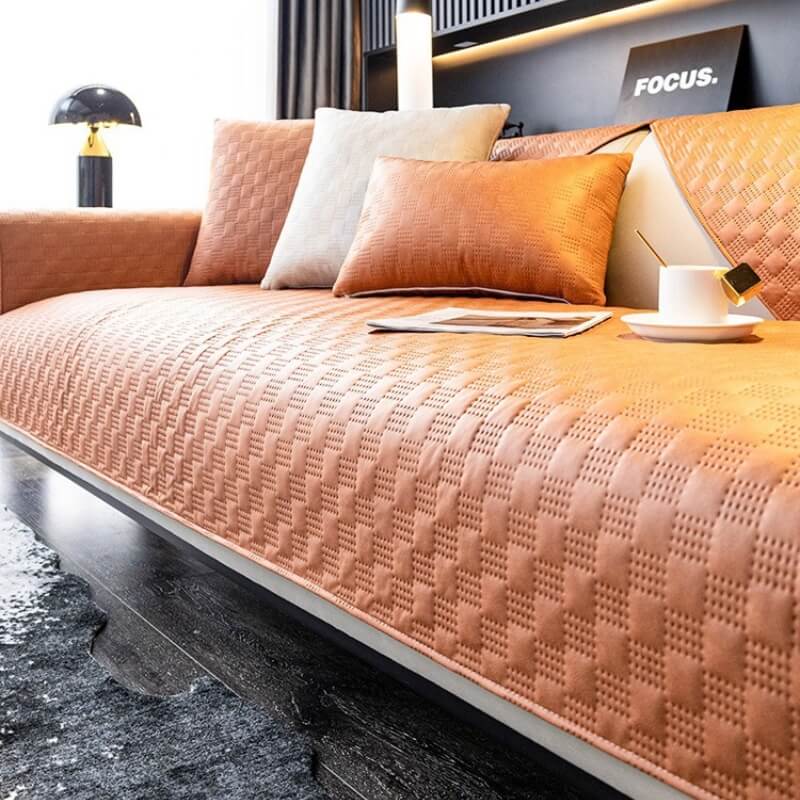 Water-resistant Leathaire Fabric Sofa Cover Furniture Protection Couch Cover - Image 12