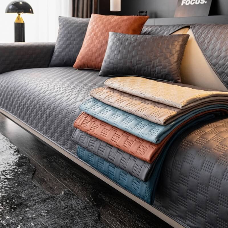 Water-resistant Leathaire Fabric Sofa Cover Furniture Protection Couch Cover - Image 4