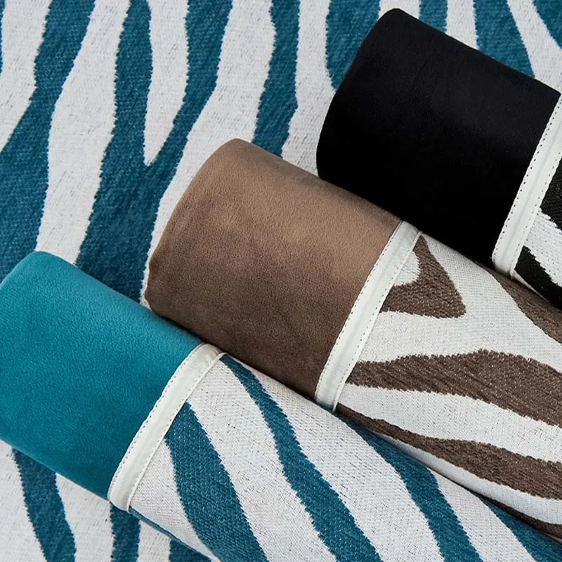 Wild Zebra Print Chenille Furniture Protector Couch Cover - Image 5